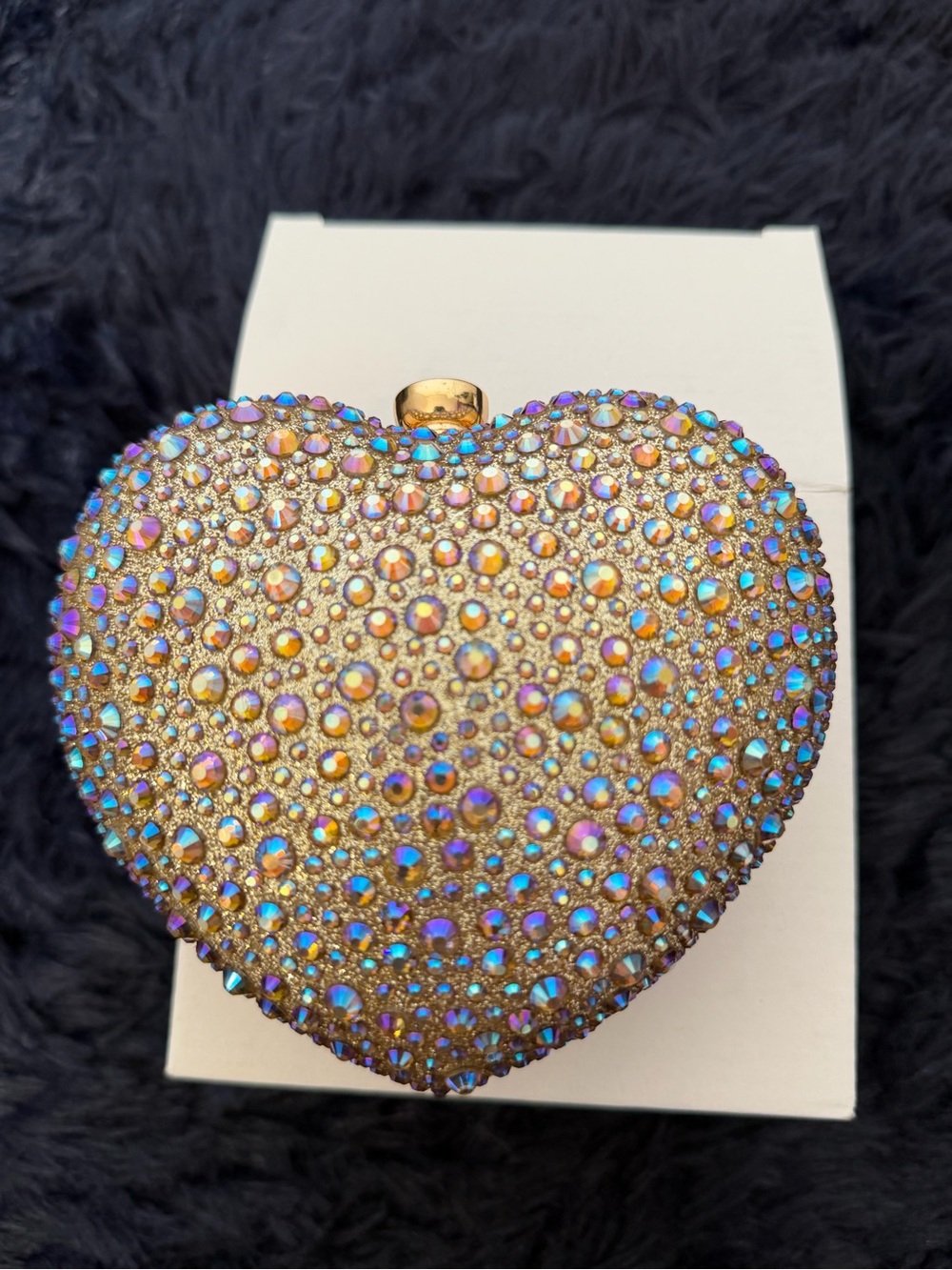 RAMLA Heart Crystal Clutch